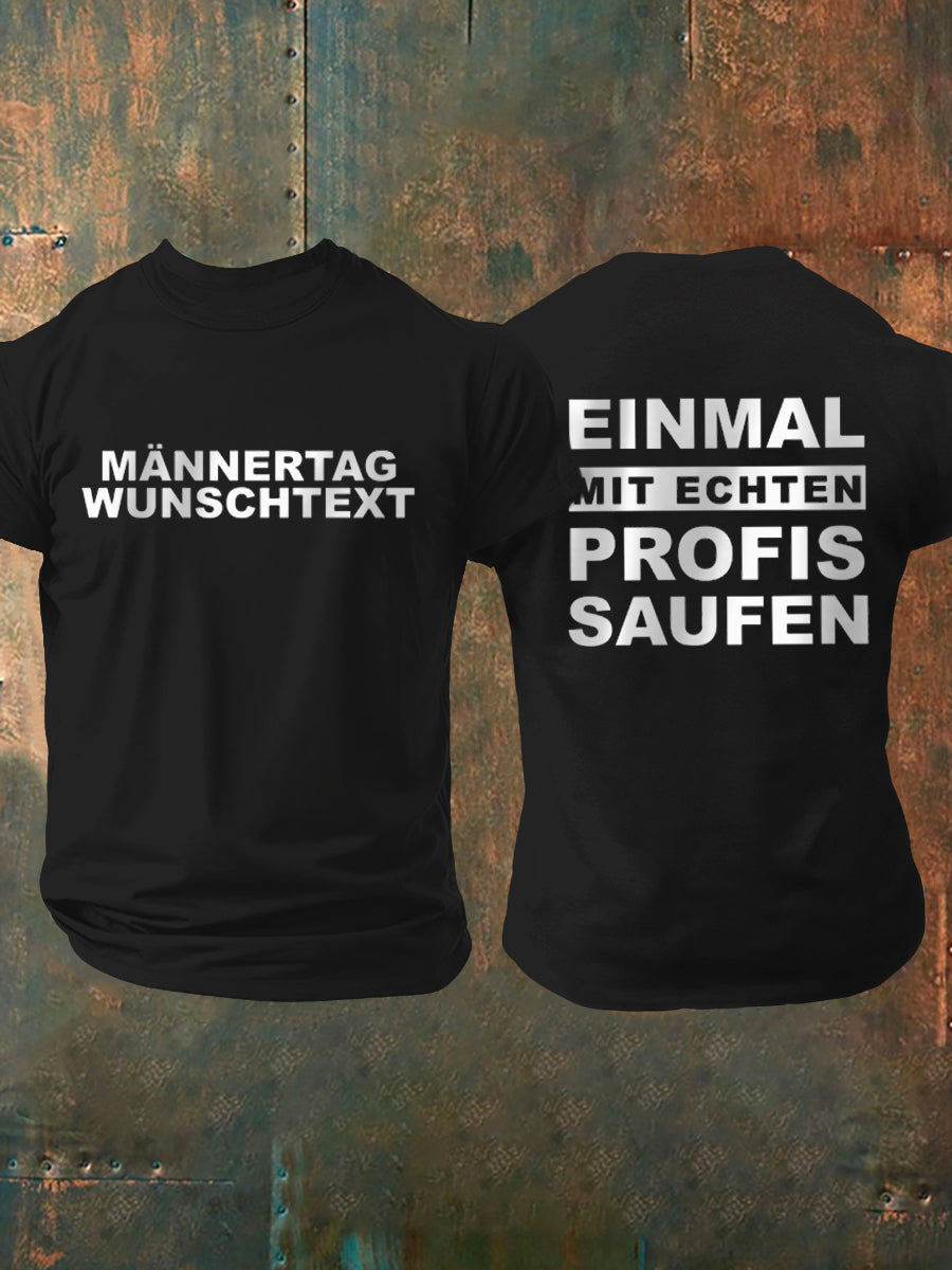 Herren-Männertag-Print-Kurzarm-T-Shirt