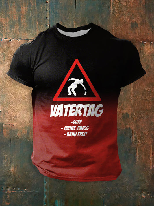 Herren-Männertag-Print-Kurzarm-T-Shirt