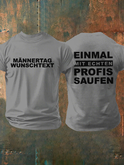 Herren-Männertag-Print-Kurzarm-T-Shirt