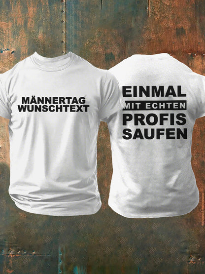 Herren-Männertag-Print-Kurzarm-T-Shirt
