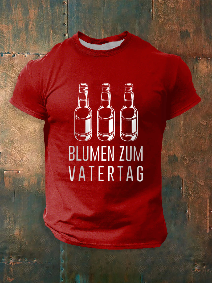 Herren-Männertag-Print-Kurzarm-T-Shirt