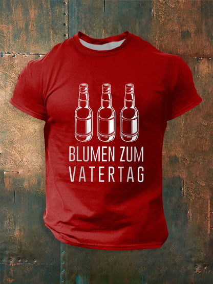 Herren-Männertag-Print-Kurzarm-T-Shirt