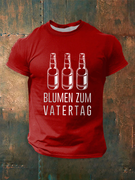 Herren-Männertag-Print-Kurzarm-T-Shirt