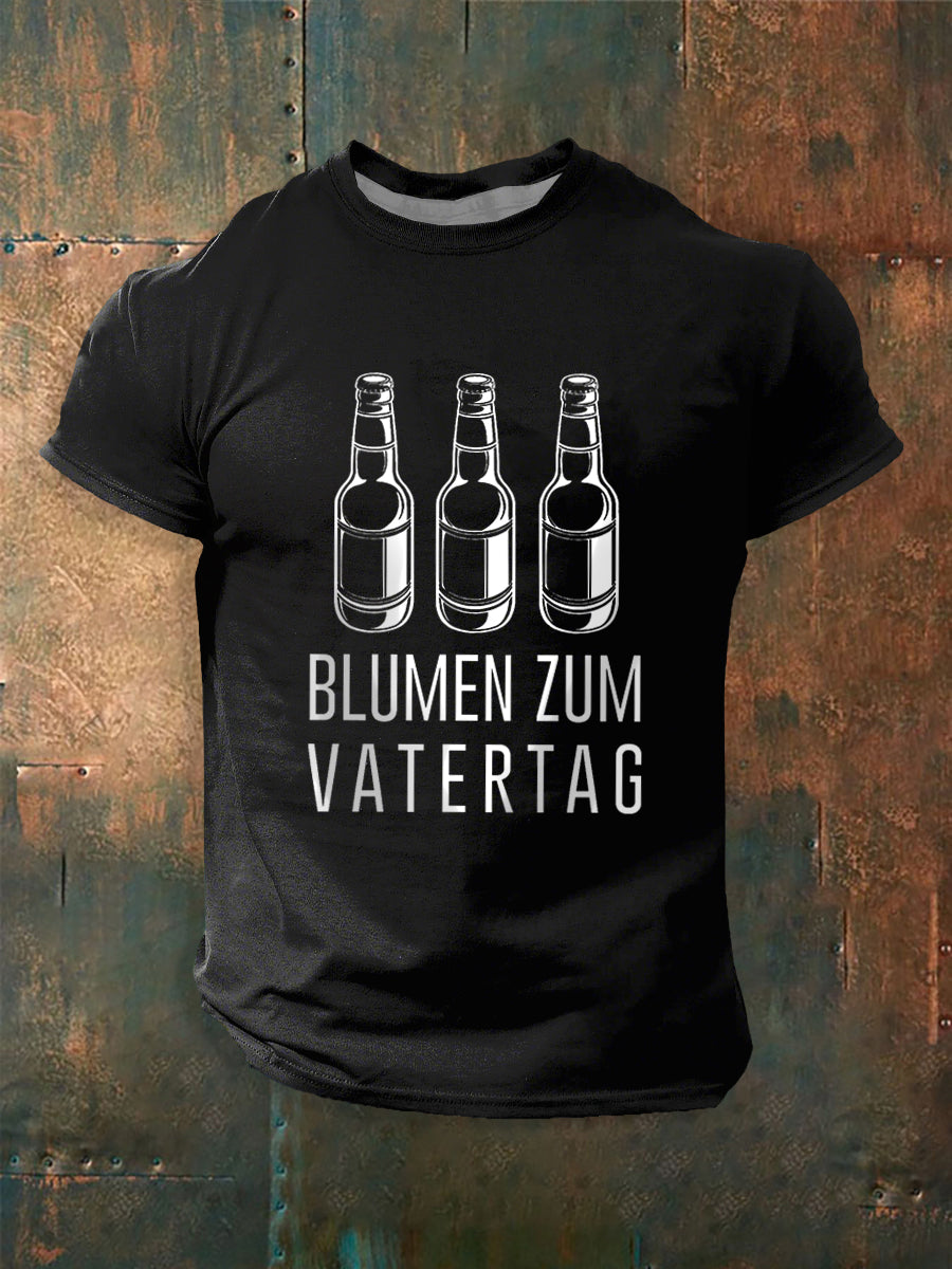 Herren-Männertag-Print-Kurzarm-T-Shirt