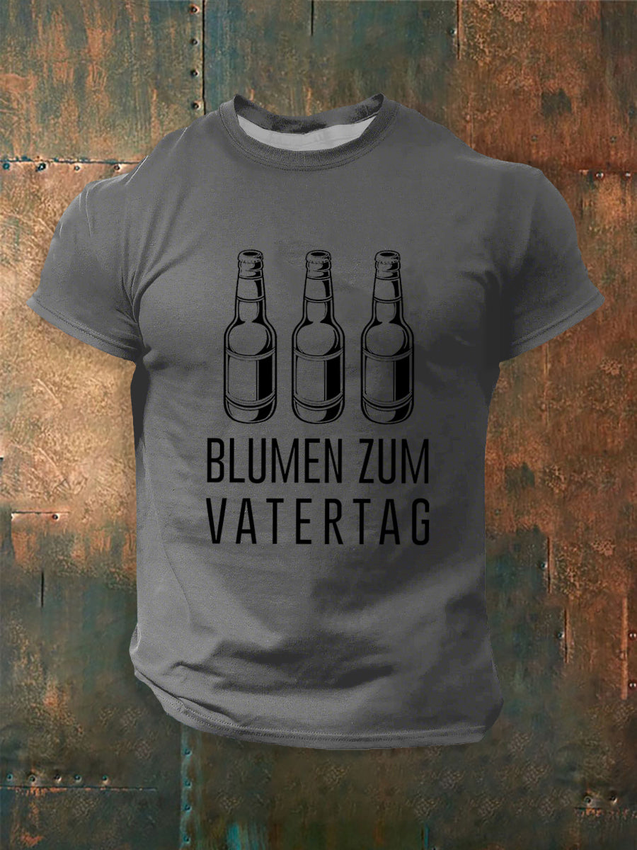 Herren-Männertag-Print-Kurzarm-T-Shirt
