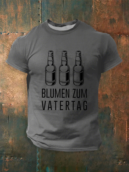 Herren-Männertag-Print-Kurzarm-T-Shirt