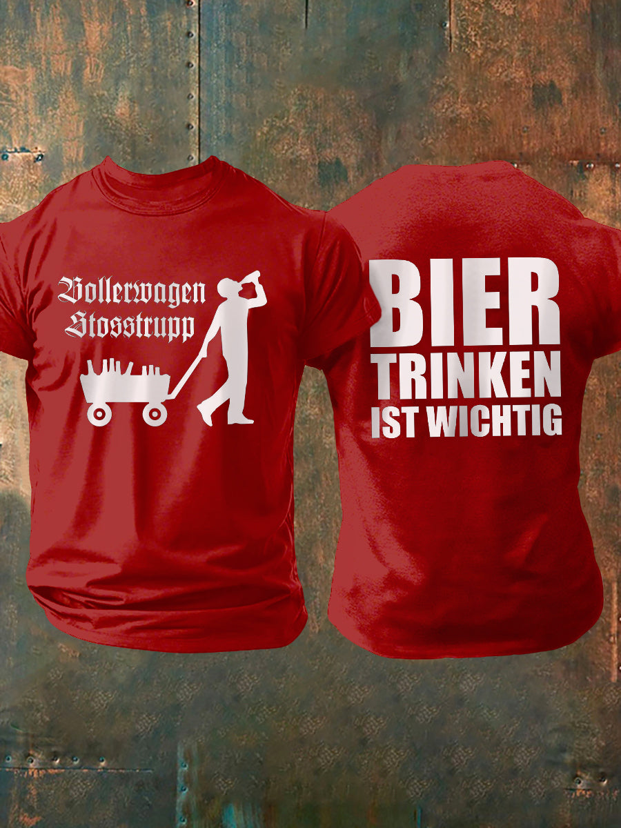 Herren-Männertag-Print-Kurzarm-T-Shirt