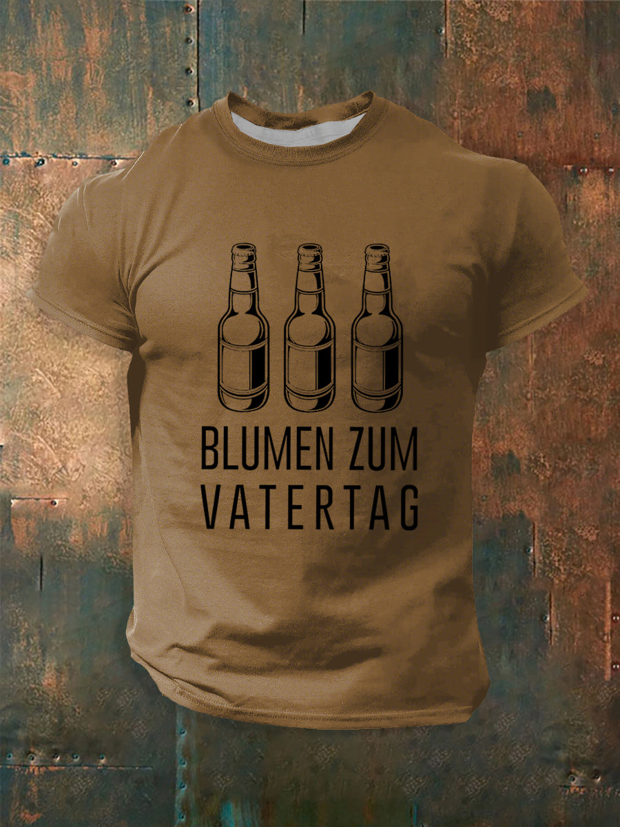 Herren-Männertag-Print-Kurzarm-T-Shirt