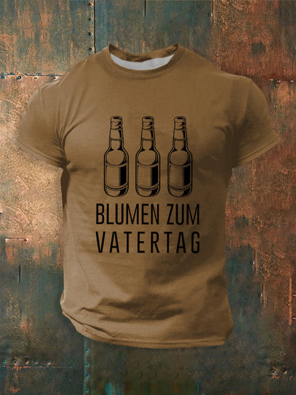 Herren-Männertag-Print-Kurzarm-T-Shirt