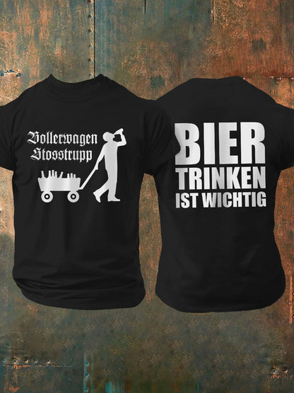 Herren-Männertag-Print-Kurzarm-T-Shirt