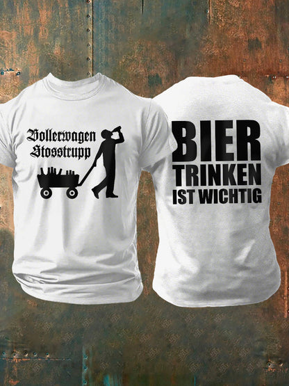 Herren-Männertag-Print-Kurzarm-T-Shirt