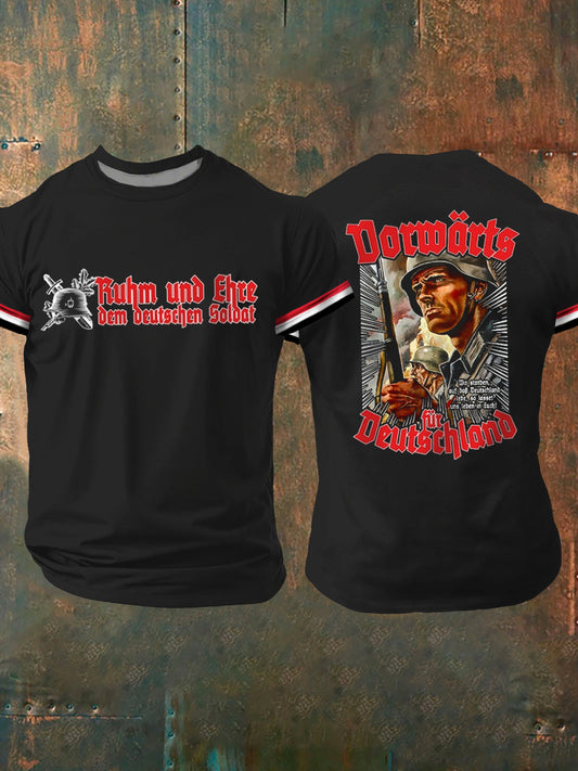 Herren-Vorwärts für Deutschland bedrucktes Kurzarm-T-Shirt