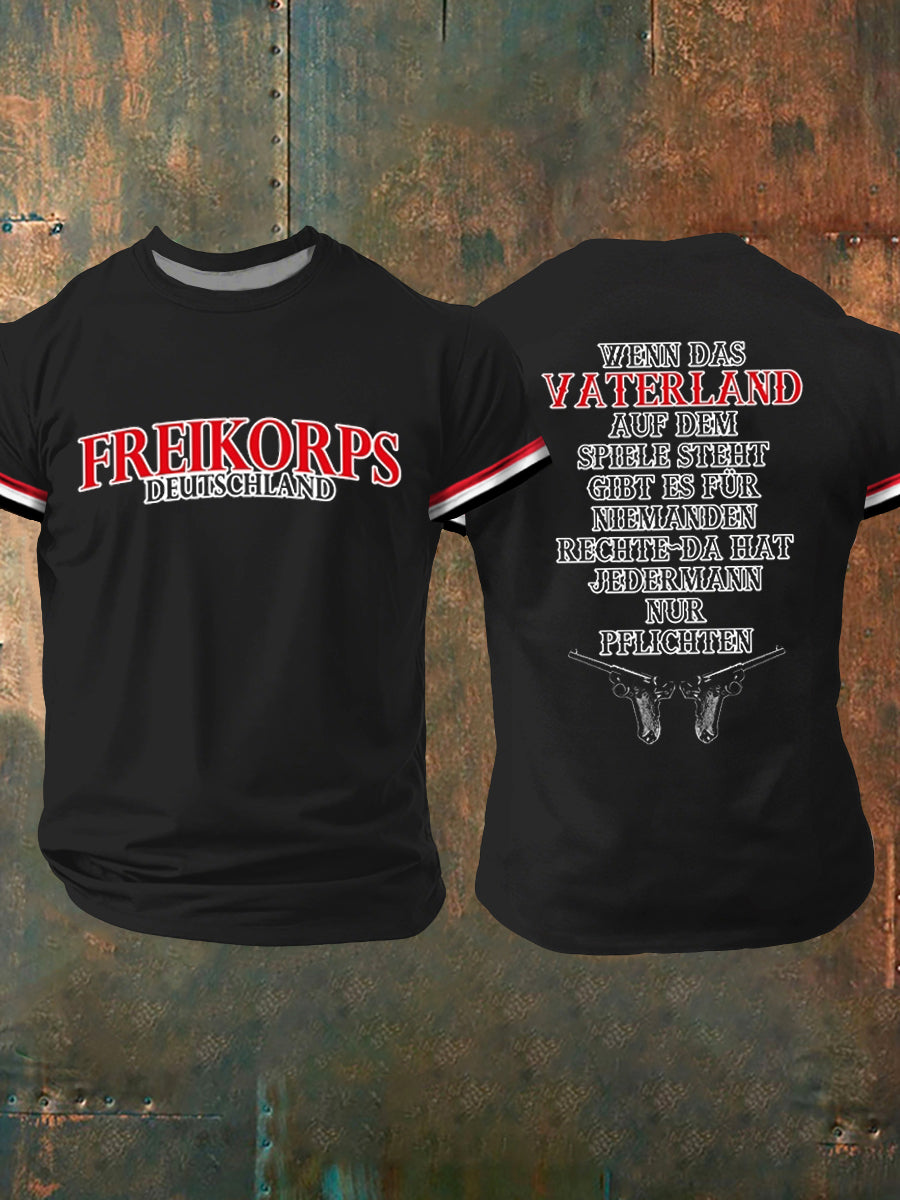 Herren-Freiko rps Deutschland bedrucktes Kurzarm-T-Shirt