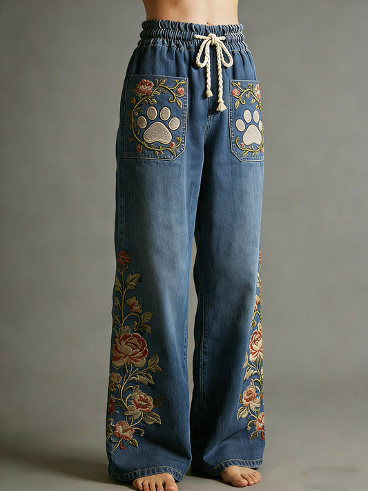 Damenhose mit Tiermotiv-Print