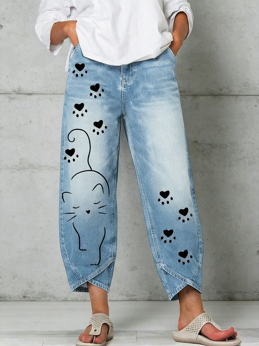 Damenhose mit Tiermotiv-Print