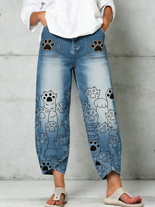 Damenhose mit Tiermotiv-Print