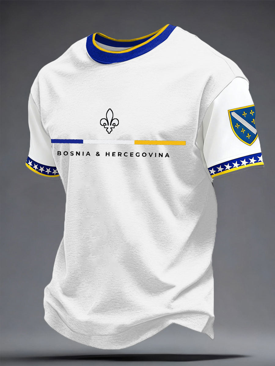 Herren-Fußballfan-T-Shirt mit Bosnien-ZMAJEVI-Print