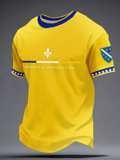 Herren-Fußballfan-T-Shirt mit Bosnien-ZMAJEVI-Print