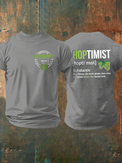 Unterhopft-bedrucktes Kurzarm-T-Shirt für Männer