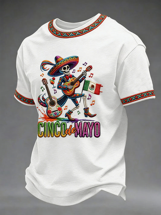 Herren-Cinco-de-Mayo-Print-Lässiges T-Shirt