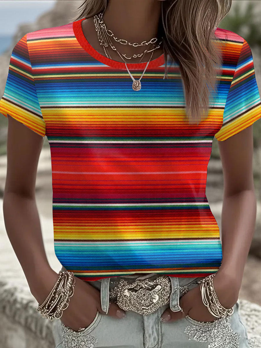 Damen-Cinco-de-Mayo-Print-Lässiges T-Shirt