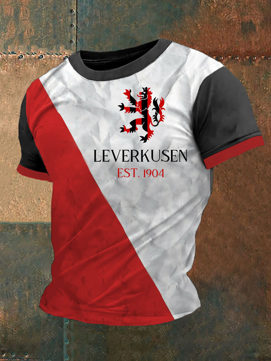 Herren Leverkusen T-Shirt mit kurzen Ärmeln