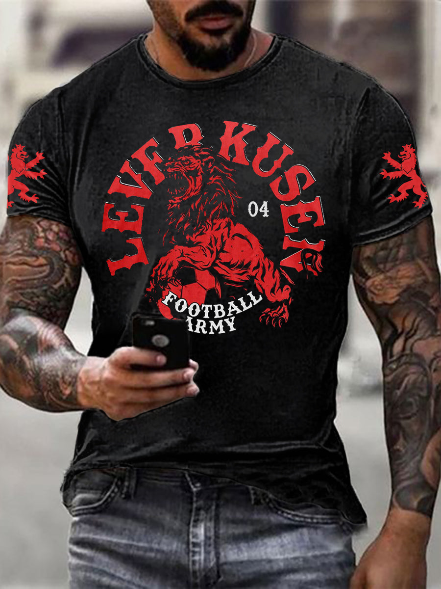 Herren Leverkusen T-Shirt mit kurzen Ärmeln