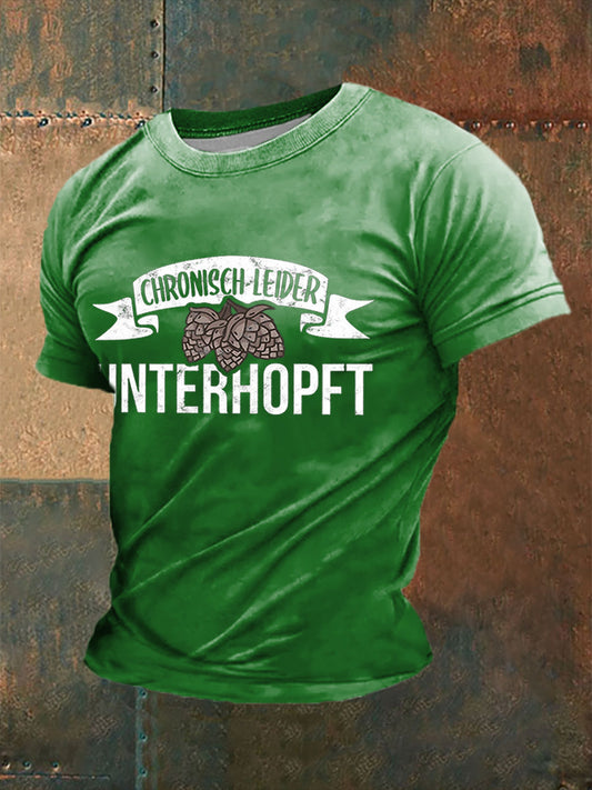 Herren-Unterhopft bedrucktes Kurzarm-T-Shirt