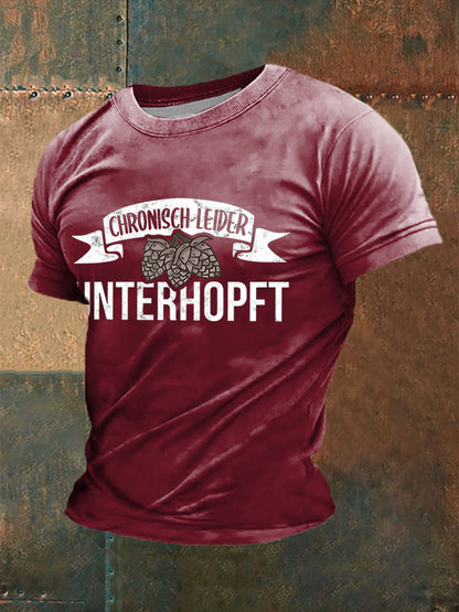 Herren-Unterhopft bedrucktes Kurzarm-T-Shirt