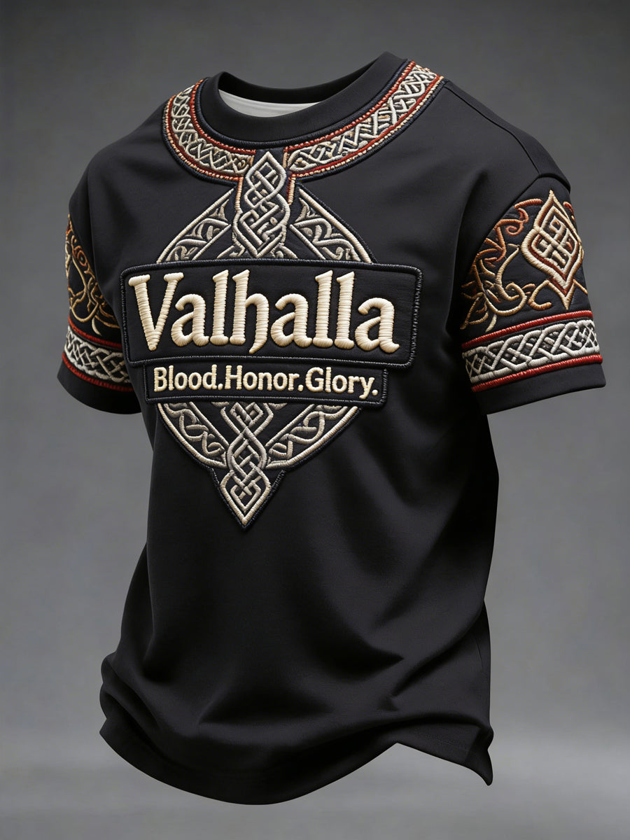 Herren-T-Shirt im Viking-Stil mit Valhalla-Print