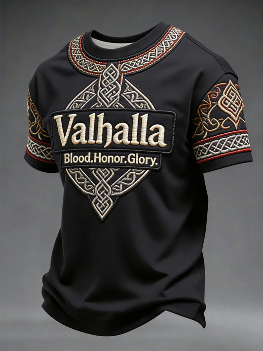 Herren-T-Shirt im Viking-Stil mit Valhalla-Print