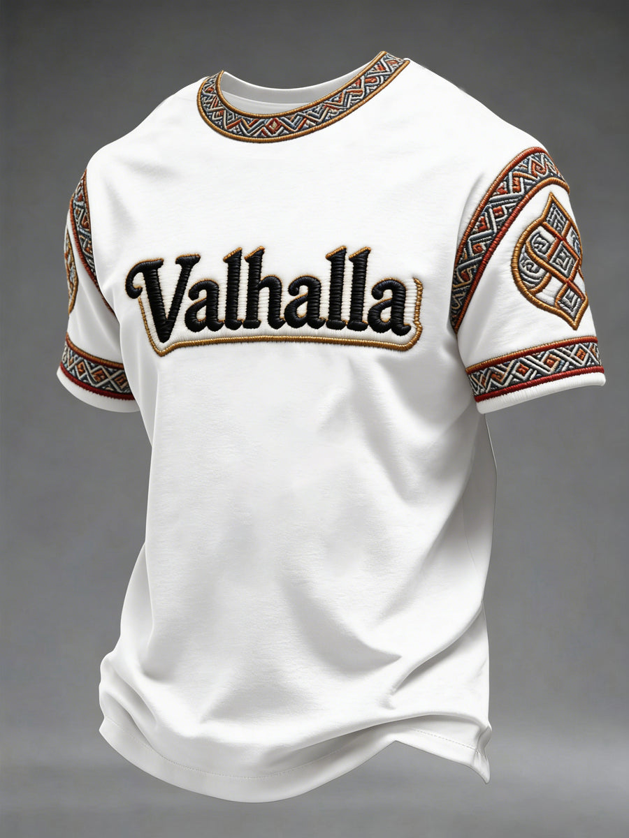 Herren-T-Shirt im Viking-Stil mit Valhalla-Print