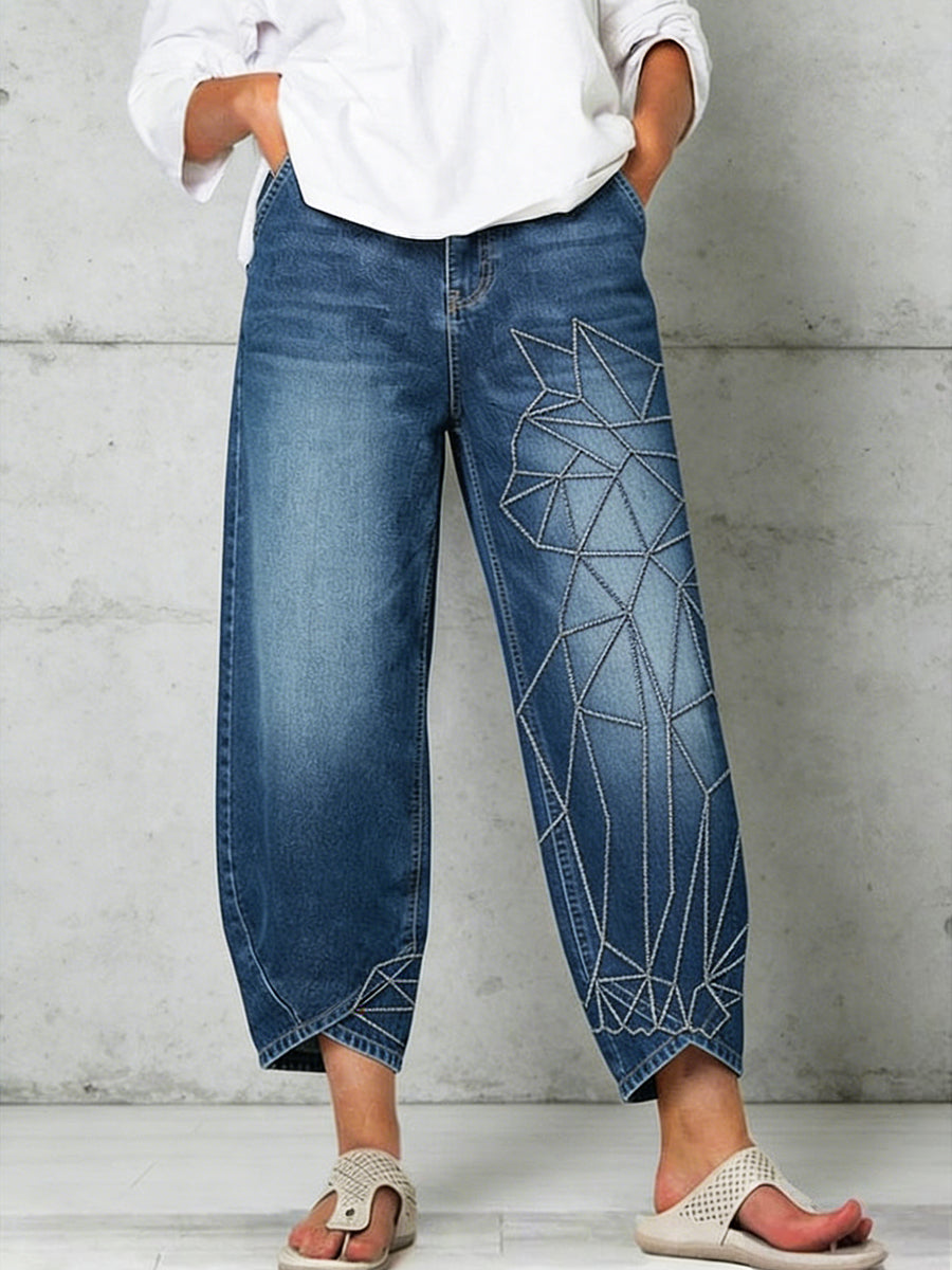 Damenhose mit Tiermotiv-Print