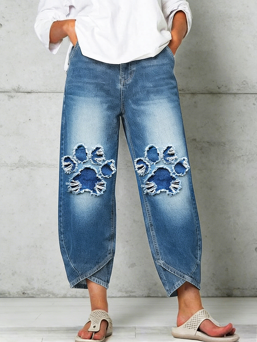 Damenhose mit Tiermotiv-Print