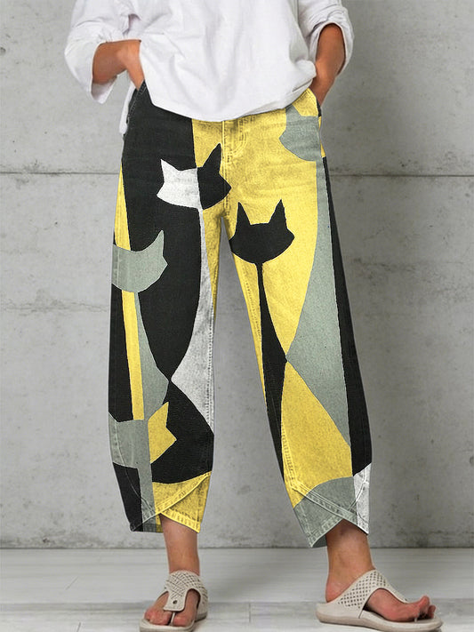 Damenhose mit Tiermotiv-Print