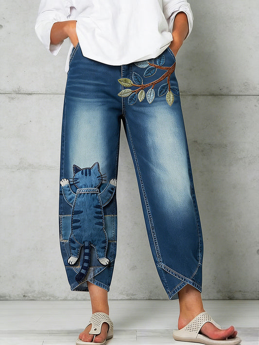 Damenhose mit Tiermotiv-Print