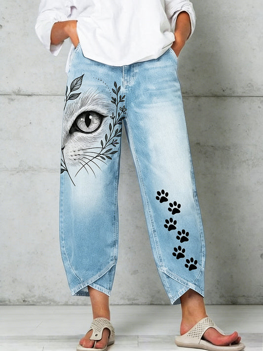 Damenhose mit Tiermotiv-Print