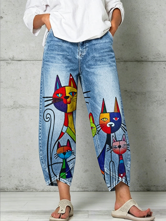 Damenhose mit Tiermotiv-Print