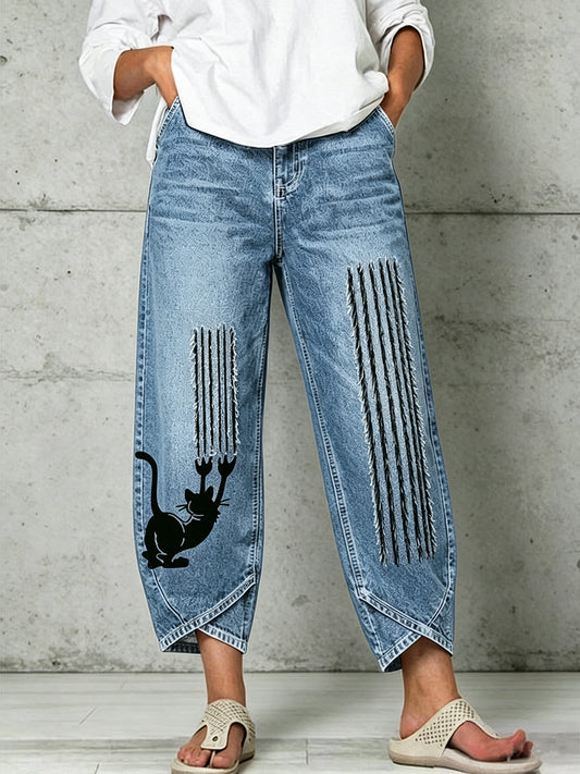 Damenhose mit Tiermotiv-Print
