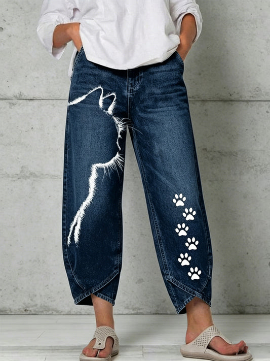 Damenhose mit Tiermotiv-Print