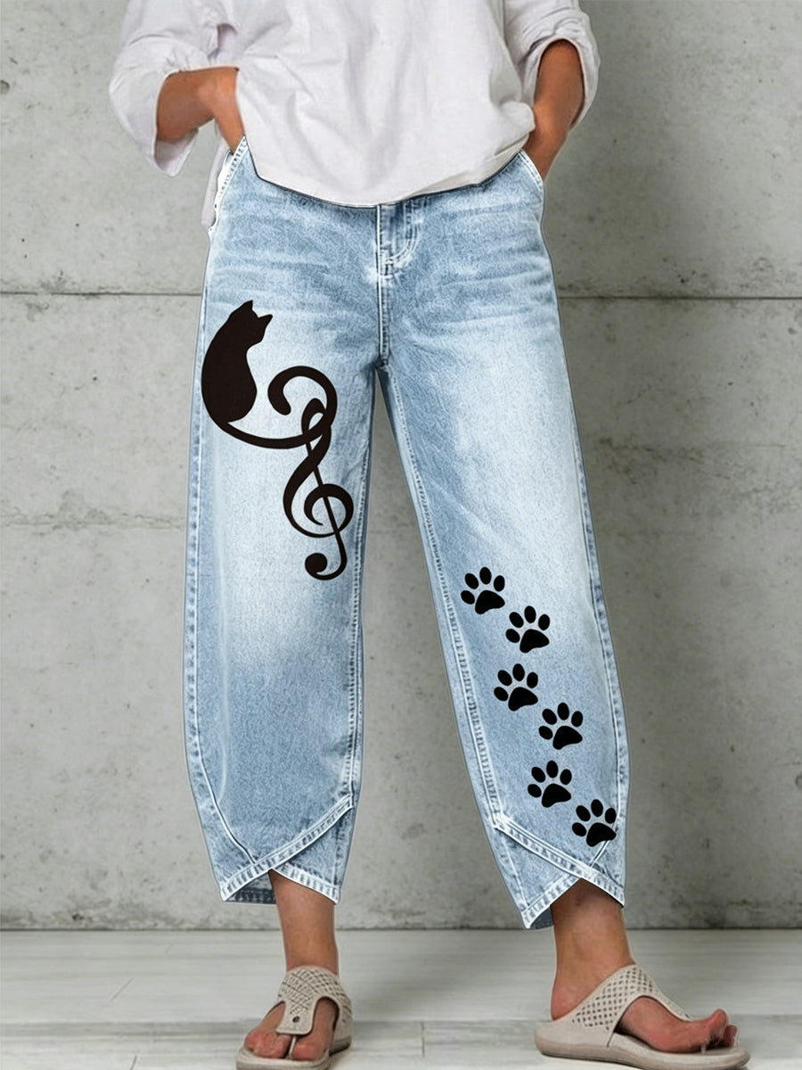 Damenhose mit Tiermotiv-Print