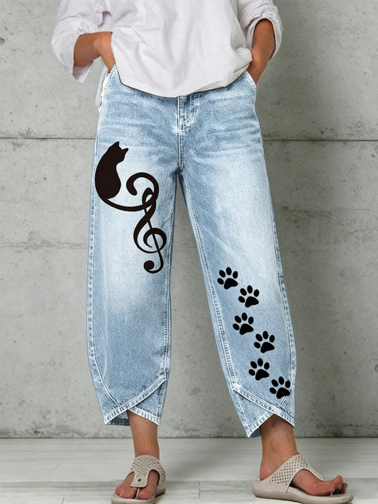 Damenhose mit Tiermotiv-Print