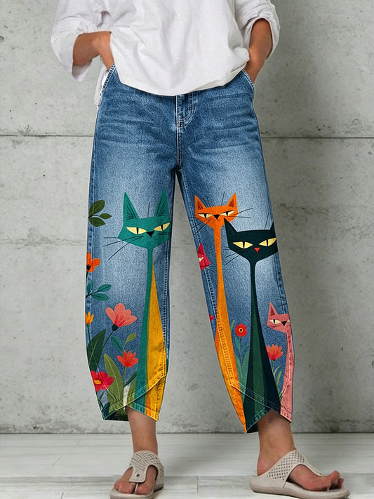 Damenhose mit Tiermotiv-Print