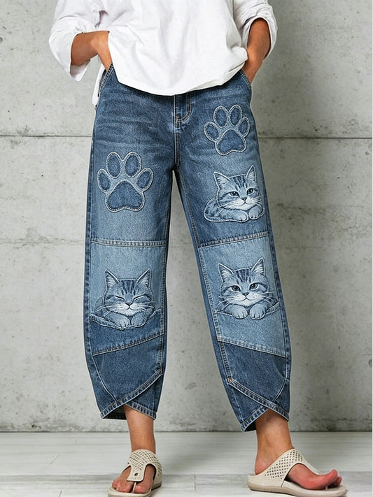 Damenhose mit Tiermotiv-Print