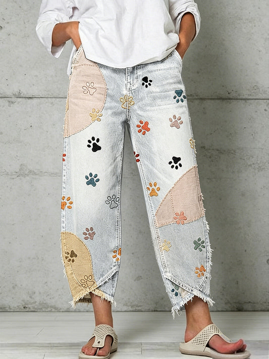 Damenhose mit Tiermotiv-Print