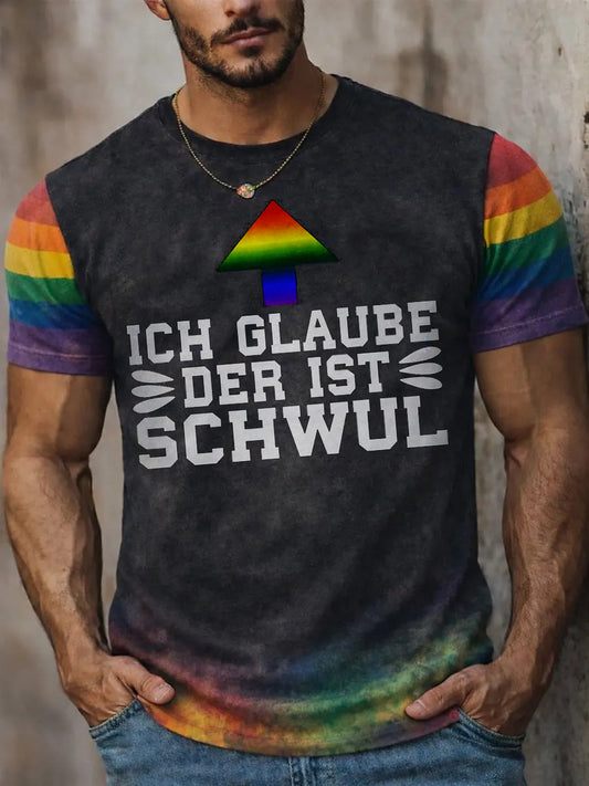 Herren-Pride-Monat-T-Shirt mit kurzen Ärmeln