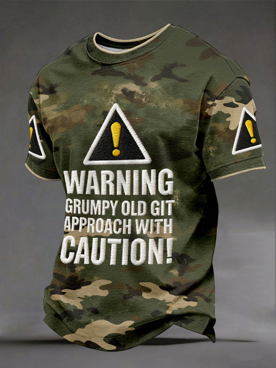 Männer "warnender mürrischer alter Git-Ansatz mit Vorsicht"-T-Shirts