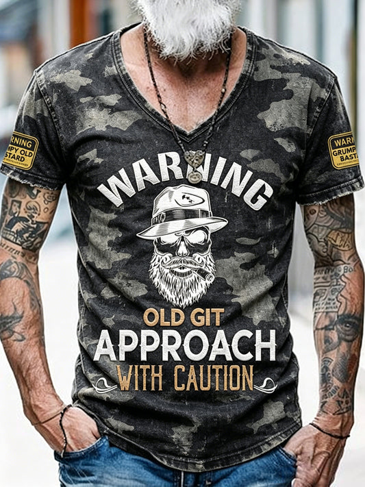 Alter-Scheißer-Club Gedrucktes Vintage-Mode-Loses Kurzarm-T-Shirt