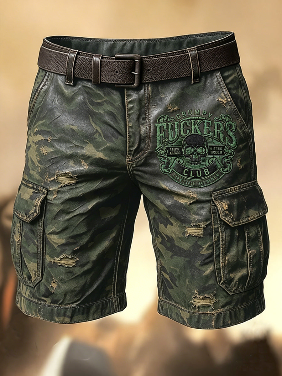 Herren-Retro-Urlaubs-Business-Old-Fuckers-Club-Kunstdruck-Lässige Shorts