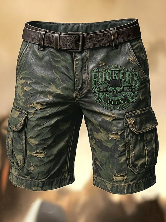 Herren-Retro-Urlaubs-Business-Old-Fuckers-Club-Kunstdruck-Lässige Shorts